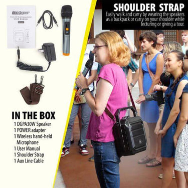 Deco Gear Portable PA Speaker with Wireless Microphone - 30W Power Open Box