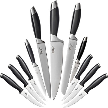 Deco Chef Gourmet 12 Piece Stainless Steel Knife Set with Storage Block Open Box