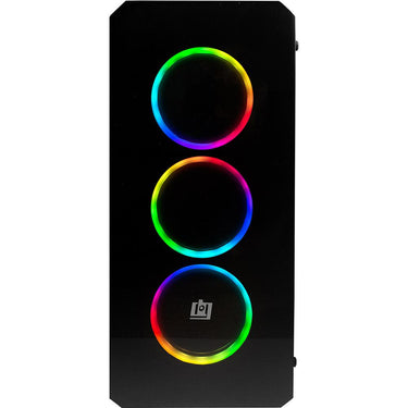 Deco Gear Mid-Tower PC Gaming Computer Case Full Tempered Glass and LED Open Box