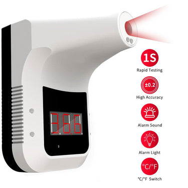 Deco Essentials Wall Mounted Non-Contact Infrared Thermometer, Instant Readouts for High Traffic
