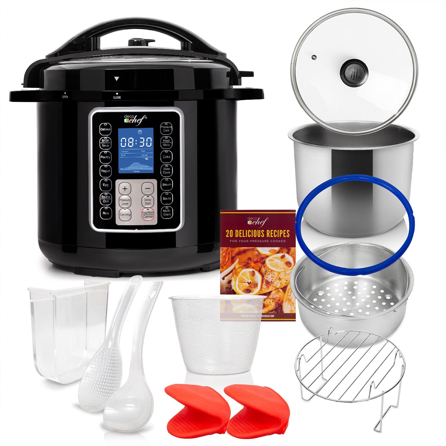 Decho Cooker Deco Chef 6 QT 10-in-1 Pressure and Slow Cooker - Multi-Mode Cooking