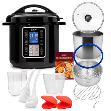 Deco Chef 6 QT 10-in-1 Pressure and Slow Cooker with Deco Gear Cut-Resistant Gloves Bundle