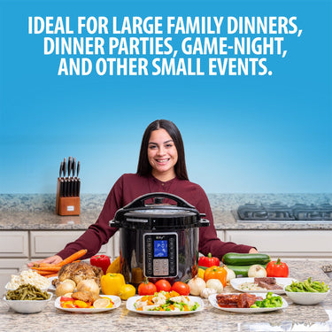 Deco Chef 6 QT 10-in-1 Pressure and Slow Cooker with Deco Gear Cut-Resistant Gloves Bundle