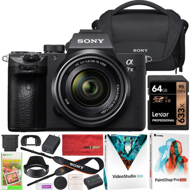 Sony a7 III Mirrorless Camera Full Frame 28-70mm F3.5-5.6 OSS Lens Kit + Case Bundle