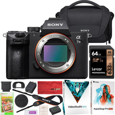 Sony a7 III Mirrorless 4K Camera Body with 35mm Full Frame Image Sensor + Case Bundle