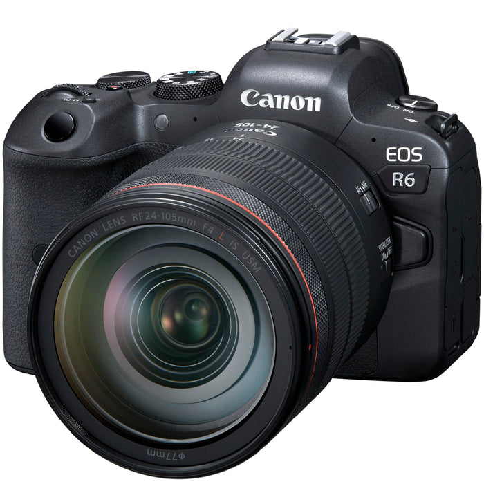 Canon EOS R6 Full Frame Mirrorless Camera Body + 24-105mm F4L IS USM Lens Kit 4082C012
