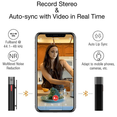 Sabinetek SmartMike+ Black w/ SMike+ App Bluetooth Lavalier Microphone SCSM+BL - Open Box