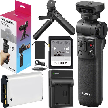 Sony ACCVC1 Vlogger Kit GP-VPT2BT Shooting Grip w/ Remote + 64GB + Battery for NP-BX1