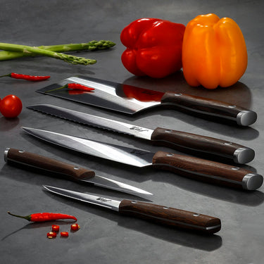 Deco Chef 16 Piece Kitchen Knife Set with Wedge Handles, Shears, Block, and Cutting Board