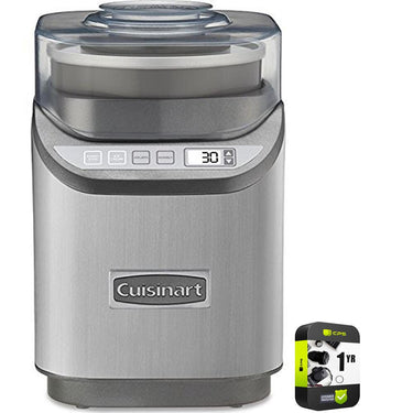 Cuisinart Electronic Ice Cream Maker Brushed Chrome with Extended Warranty