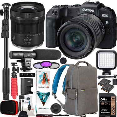 Canon EOS RP Mirrorless Full Frame Camera + RF 24-105mm F4-7.1 IS STM Lens Kit Bundle