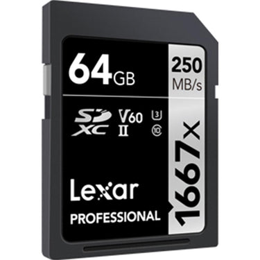 Lexar Professional SDHC / SDXC 1667x UHS-II 64GB Memory Card + Accessory Bundle
