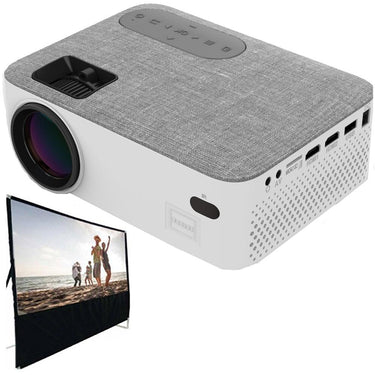 RCA RPJ143 Portable Home Theater Projector (White) w/ 100" Portable Projector Screen