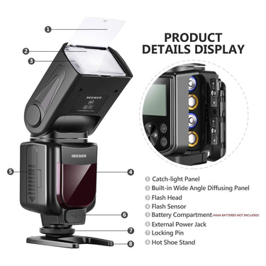 Neewer NW635 TTL GN58 Flash Speedlite LCD Compatible Sony MI Hot Shoe Mirrorless Camera