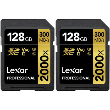 Lexar Pro 2000x SD UHS-II 128GB Memory Card 2 Pack