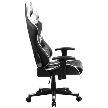 Deco Gear Ergonomic Foam Gaming Chair with Adjustable Head and Lumbar Support, White