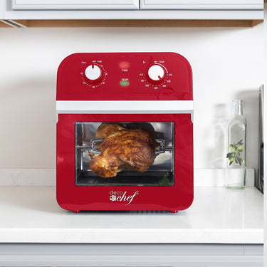 Deco Chef XL 12.7QT Oil Free Air Fryer Convection Oven Multi-Function X-Large Capacity Red