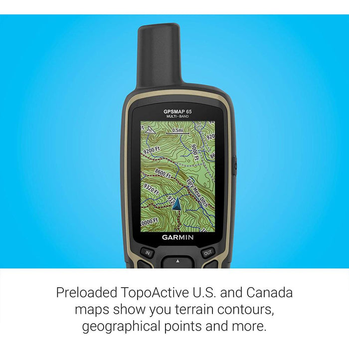 Garmin GPSMAP 65 Multi-Band/Multi-GNSS Handheld + 1 Year Extended Warranty