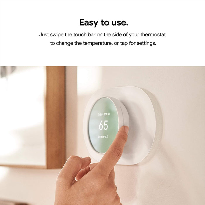 Google Nest Programmable Smart Wi-Fi Thermostat for Home (Sand) - GA02082-US