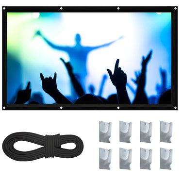 Minolta 120" Home Theater Projector Screen 16:9 Indoor Outdoor Folding with Mount Hooks