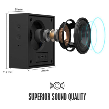 Divoom Timebox Mini Intelligent LED Light Bluetooth Speaker & Alarm w/App-Controlled