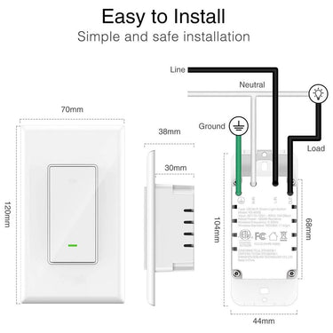 Deco Essentials WiFi Smart Light Switch + Deco Essentials Smart Wall Outlet Plug