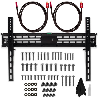 Deco Mount 37" - 70" TV Wall Mount Bracket Bundle w/ 2 HDMI Cables, Spray Bottle and Wipe