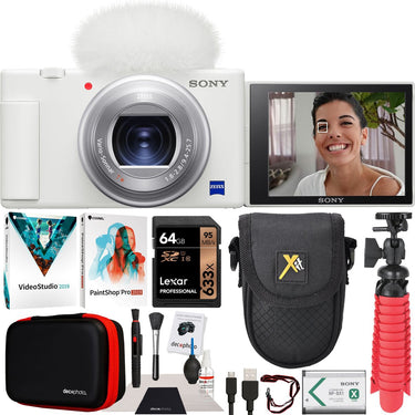 Sony ZV-1 Compact Digital Vlogging 4K Video Camera Content Creators & Vloggers Bundle