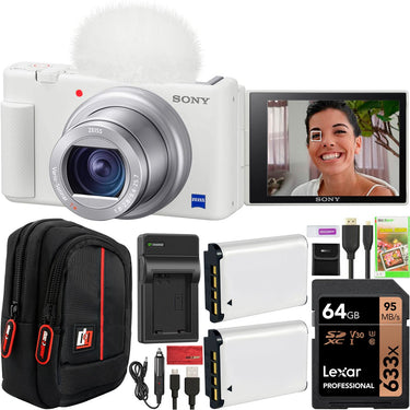 Sony ZV-1 Compact Digital Vlogging 4K Video Camera Content Creators 2 Battery Bundle