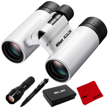 Nikon 16734 Aculon T02 8x21 Binoculars White + Deco Gear Tactical Set Bundle