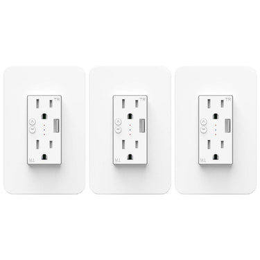 Deco Essentials WFWOTLT Smart WiFi Wall Outlet Plug 3 Pack