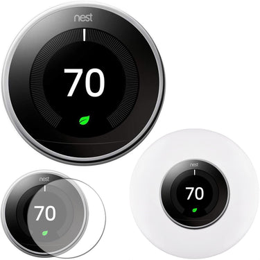 Google Nest Learning Smart Thermostat Polished Steel T3019US + Home Wall Mount + Cover Kit