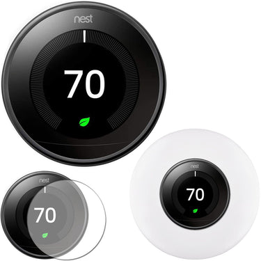 Google Nest Learning Smart Thermostat Mirror Black T3018US + Home Wall Mount + Cover Kit