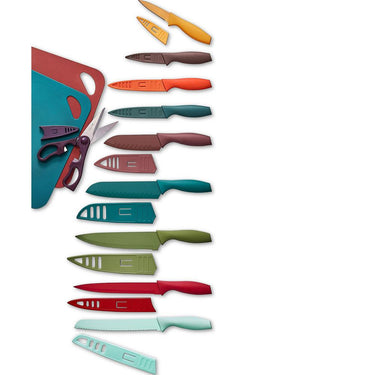 Tools of the Trade 22 Piece Cutlery Set with Knives, Shears, Sheaths, and Cutting Mats