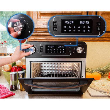 Deco Chef 24QT Black Stainless Steel Countertop Toaster Air Fryer Oven Open Box