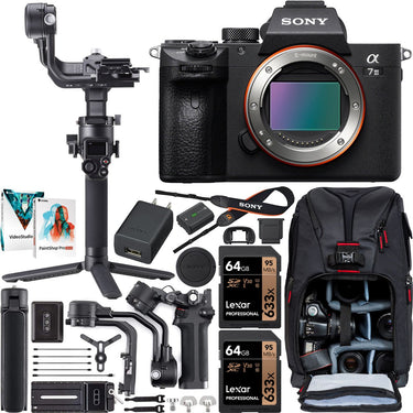 Sony a7 III Mirrorless Camera Full Frame Body + DJI RSC 2 Gimbal Filmmaker's Kit