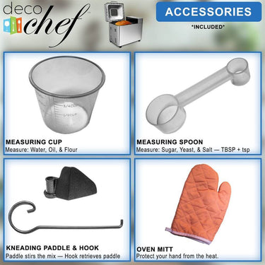 Deco Chef 2 LB Stainless Steel Bread Maker with 12 Piece Stainless Steel Knife Set Bundle