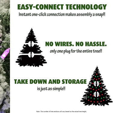 Fraser Hill Farm 9 Ft. Flocked Mountain Pine with Smart String Lighting - FFMP090-3SN - Open Box