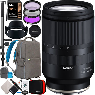 Tamron 17-70mm F2.8 Di IIIA VC RXD Lens for Sony E-Mount APS-C Mirrorless Camera Bundle