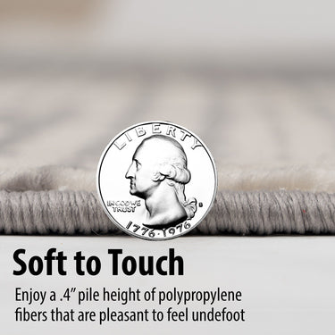 Deco Home Black/Tan Modern Indoor Area Rug with Non-Slip Backing, 5.25' x 7.5'