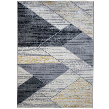 Deco Home Black/Tan Modern Indoor Area Rug with Non-Slip Backing, 5.25' x 7.5'