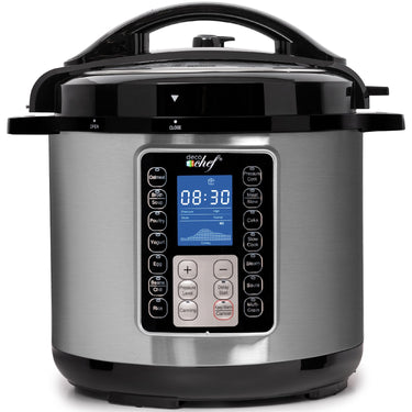 Deco Chef 8QT 10-in-1 Pressure & Slow Cooker, Multi-Modes w/ Accessories, Stainless Steel