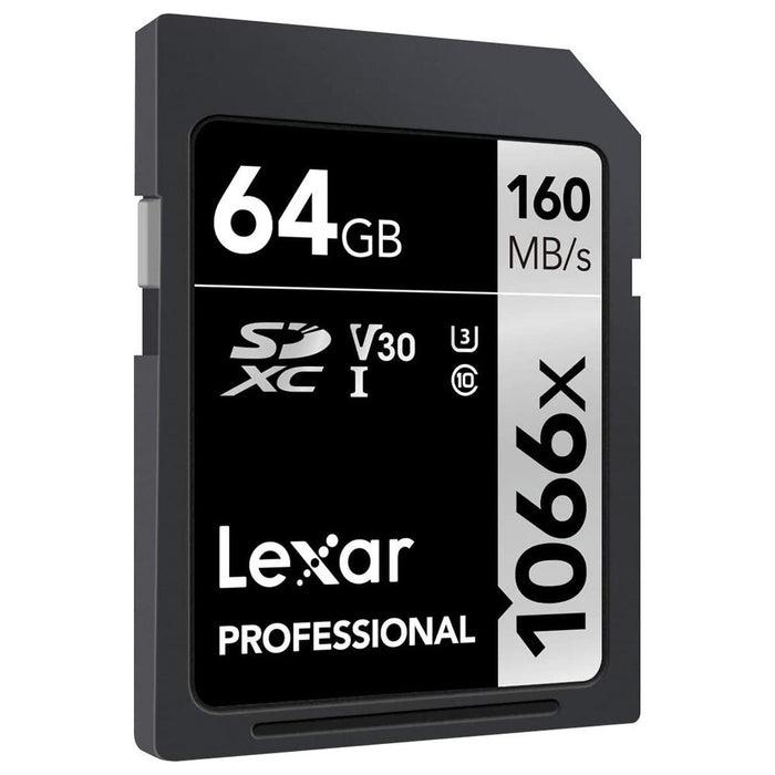 Lexar Professional 1066x 64GB SDXC UHS-I Card Up to 160MB/s Read LSD1066064G-BNNNU