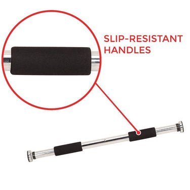 Sunny Health and Fitness Doorway Chin Up Bar (Max 220lbs) + 7-Piece Fitness Kit