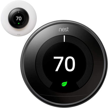 Google Nest Learning Smart Thermostat Gen 3 Mirror Black T3018US + elago Wall Plate Cover