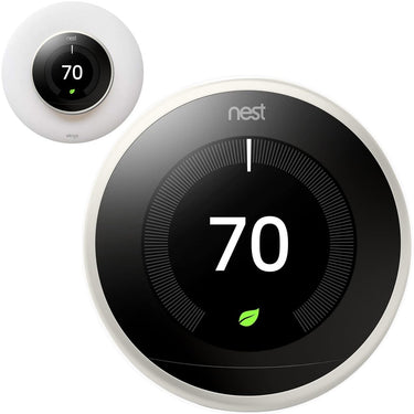 Google Nest Learning Smart Thermostat 3rd Gen White T3017US + elago Wall Plate Cover