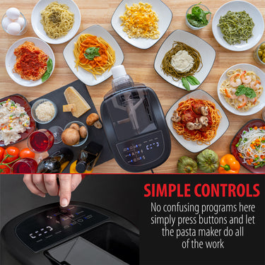 Deco Chef Automatic Pasta Maker, 13 Pasta Types, Ready in 15 Minutes, Dishwasher Safe