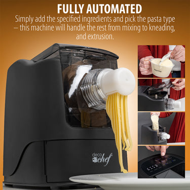 Deco Chef Automatic Pasta Maker, 13 Pasta Types, Ready in 15 Minutes, Dishwasher Safe