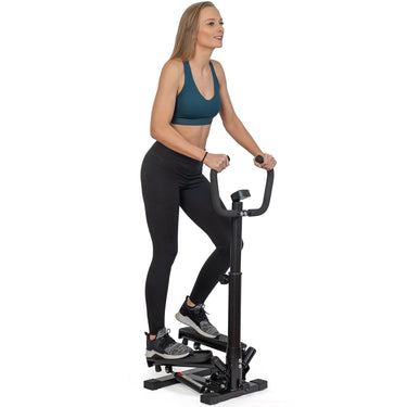Deco Home Exercise Step Machine w/ Stability Handle Bars, Non-Slip Pedals, and LCD Display