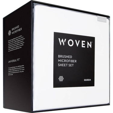 Malouf Brushed Microfiber Queen White Sheet Set